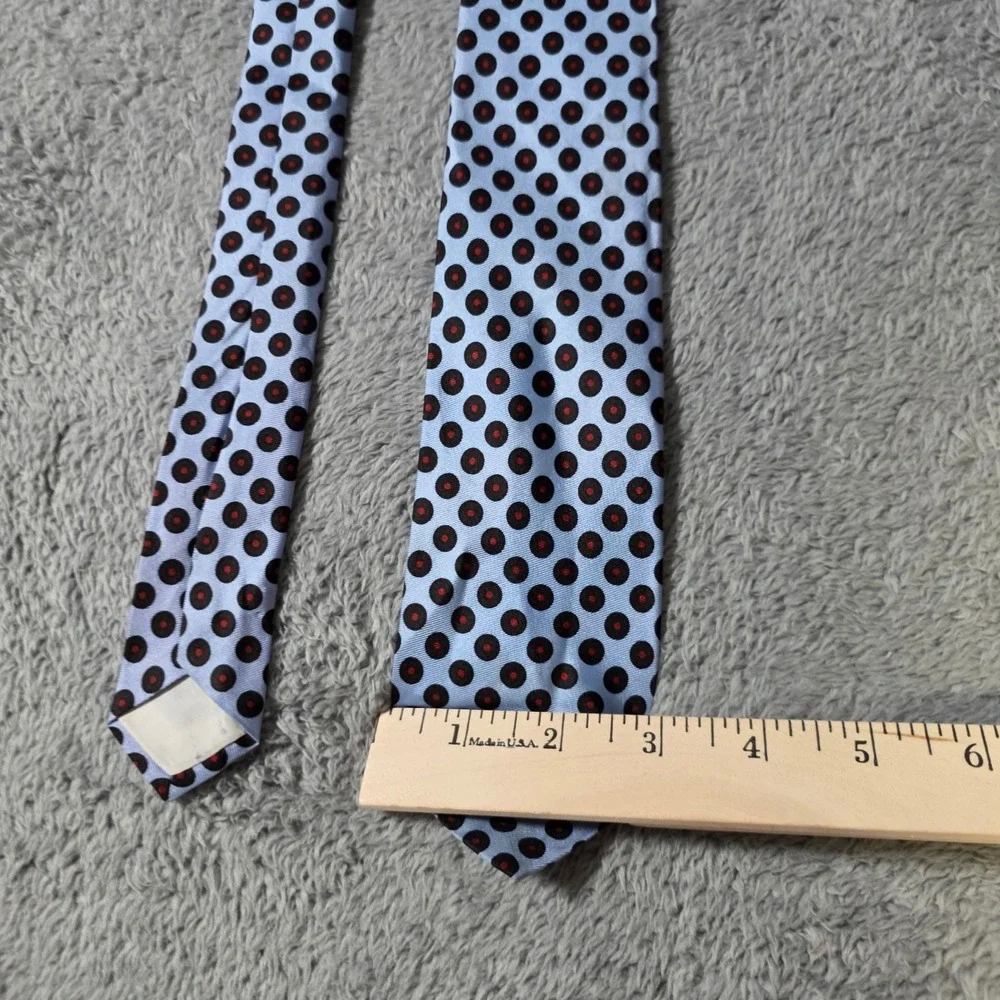 Berkley Mens One Size Necktie Light Blue Polka Dot Geometric‎ Silk Blend Classic